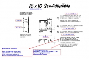 Sew AdjusTables ® Technical Measurements