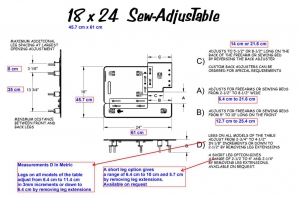 Sew AdjusTable ® 18 x 24 Inch Technical Measurements