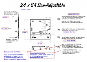 Sew AdjusTable ® Technical Measurements