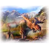 Umber Moose Waterfall Call of the Wild Hoffman Quilt Panel 43 x 33 Inches Digital Print