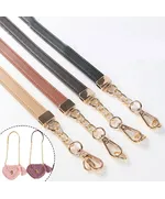 Gold Chain and Leather Single Strap 80 cms Multiple Colours Available