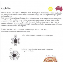 Apple Pie Patchwork Template Set - Playing with Hexagons 2 Sewing Buddies Australia