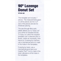 Lozenge (Elongated Hexagon) Donut Patchwork Template Set 4 Sewing Buddies Australia