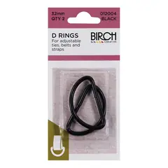 ​D Rings Black 32mm by Birch Haberdashery