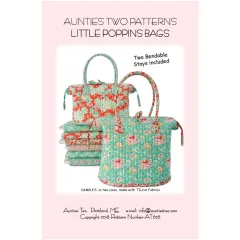 Little Poppins Bags Pattern AT628 by Aunties Two - Image of Pattern Cover