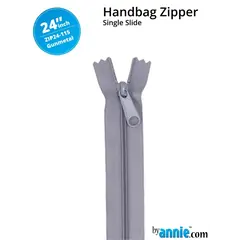 By Annie 24Inch Handbag Zipper Gunmetal - See Video