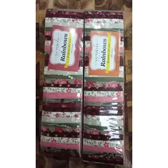 2 x Burgundy Floral Rainbows aka Jelly Roll Plus Free Buddies Star Quilt Pattern