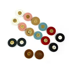 Genuine Leather Round Magnetic Clasps x 1 Set Multiple Colours Available