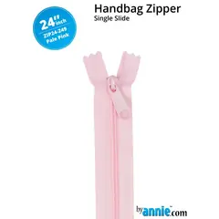 By Annie 24 Inch Handbag Zipper Pale Pink - See Video