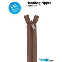 By Annie 24 Inch Handbag Zipper Seal Brown - See Video
