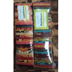 2 x Orange and Teals Rainbows aka Jelly Roll Plus Free Buddies Star Quilt Pattern