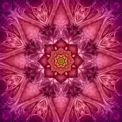 Fuchsia Dream Big Kaleidoscope Hoffman Quilt Panel 43 x 43 Inches Digital Print
