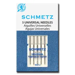 Schmetz 70/10 UNIVERSAL Sewing Machine Needle  - Packet of 5 Needles -  Needles Sized 60/8 and 70/10 are for Very Fine Fabric Weights like Fine Silk, Chiffon, Organza, Voile and Fine Lace