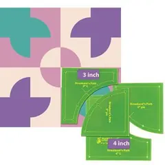 Drunkards Path 3 and 4 inch Set Patchwork Template