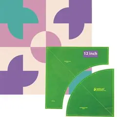 Drunkards Path 12 inch Patchwork Template