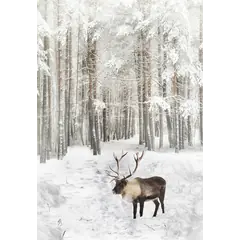 Caribou Call of the Wild Hoffman Quilt Panel 43 x 30 Inches Digital Print