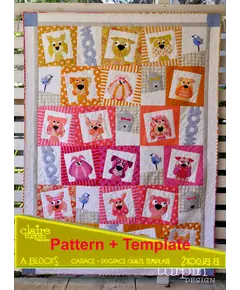 Dogface Applique Quilt Pattern by Claire Turpin Optional Template