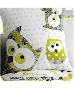 Family of Owls Applique Cushion Pattern by Claire Turpin