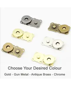 Spoke Magnetic Closure for Bags 18mm Antique Brass, Gold, Chrome and Gun Metal