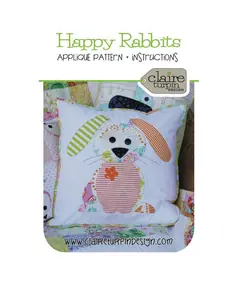 Happy Rabbit Applique Cushion Pattern by Claire Turpin