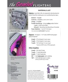 Gemini Flight Bag Pattern by Studio Kat Designs