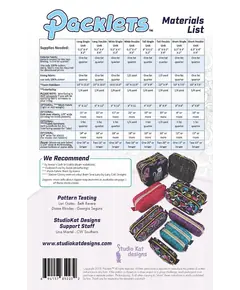 Packlets Patterns 8 Sizes Included by Studio Kat Designs