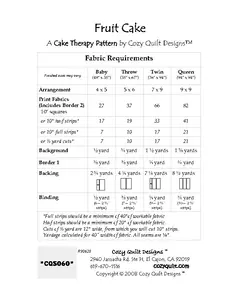 Fruit Cake Pattern by Cozy Quilt Designs
