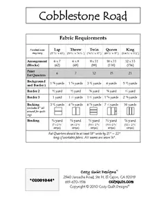 Cobblestone Road Pattern Pattern by Cozy Quilt Designs