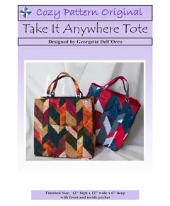 Take It Anywhere Tote Pattern by Cozy Quilt Designs - Image of Pattern Cover