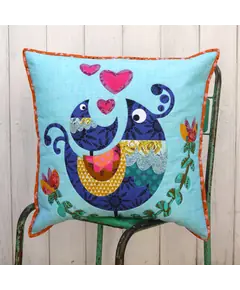 Lovebirds Applique Cushion Pattern by Claire Turpin 2 Sizes Included