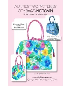 City Bag Midtown Pattern AT651 by Aunties Two