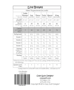 Line Breaks Pattern by Cozy Quilt Designs - Requirements
