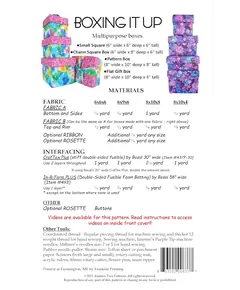 Boxing It Up Pattern by Aunties Two - See Videos - Requirements