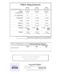 Long Tall Pattern by Cozy Quilt Designs - Requirements