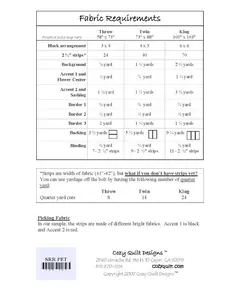 Petal Pop Pattern by Cozy Quilt Designs - List of Material Requirements