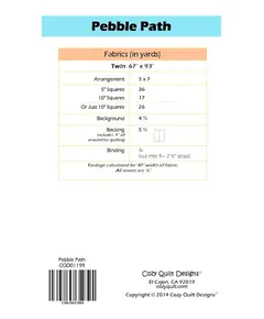 Pebble Path Pattern by Cozy Quilt Design - Material Requirements