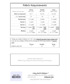 Jacks Be Quick Pattern by Cozy Quilt Designs Fabric Requirements