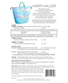 Happy Hauler Bag Pattern AT640 by Aunties Two - Pattern Requirements