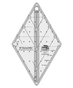 Creative Grids 60 Degree Mini Diamond Ruler CGR60DIAMINI