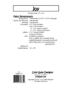 Joy Pattern by Cozy Quilt Designs