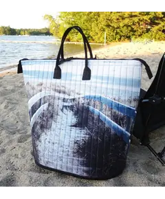 Happy Hauler Bag Pattern AT640 by Aunties Two - Completed bag featuring a creek