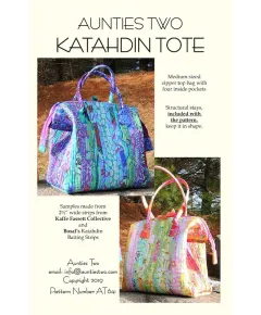 Katahdin Tote Bag Pattern AT641 by Aunties Two - Image of Pattern Cover