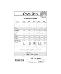Open Stars Pattern by Cozy Quilt Designs - Material Requirements