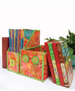 Fused and Folded Box Pattern AT241 by Aunties Two - Images of completed boxes