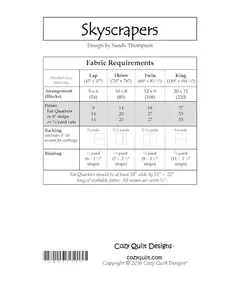 Skyscrapers Pattern by Cozy Quilt Designs - List of Required Materials