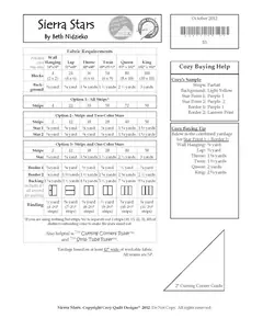 Sierra Stars Pattern by Cozy Quilt Designs - List of Material Requirements