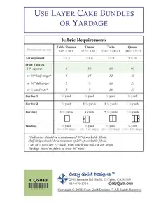 Petits Fours Pattern by Cozy Quilt Designs - Project Requirements