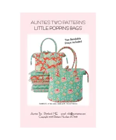 Little Poppins Bags Pattern AT628 by Aunties Two - Image of Pattern Cover