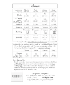 Leftovers Quilt Pattern Fabric Requirements