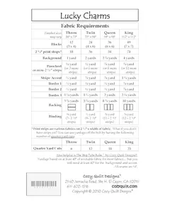 Lucky Charms Pattern by Cozy Quilt Designs - Requirements